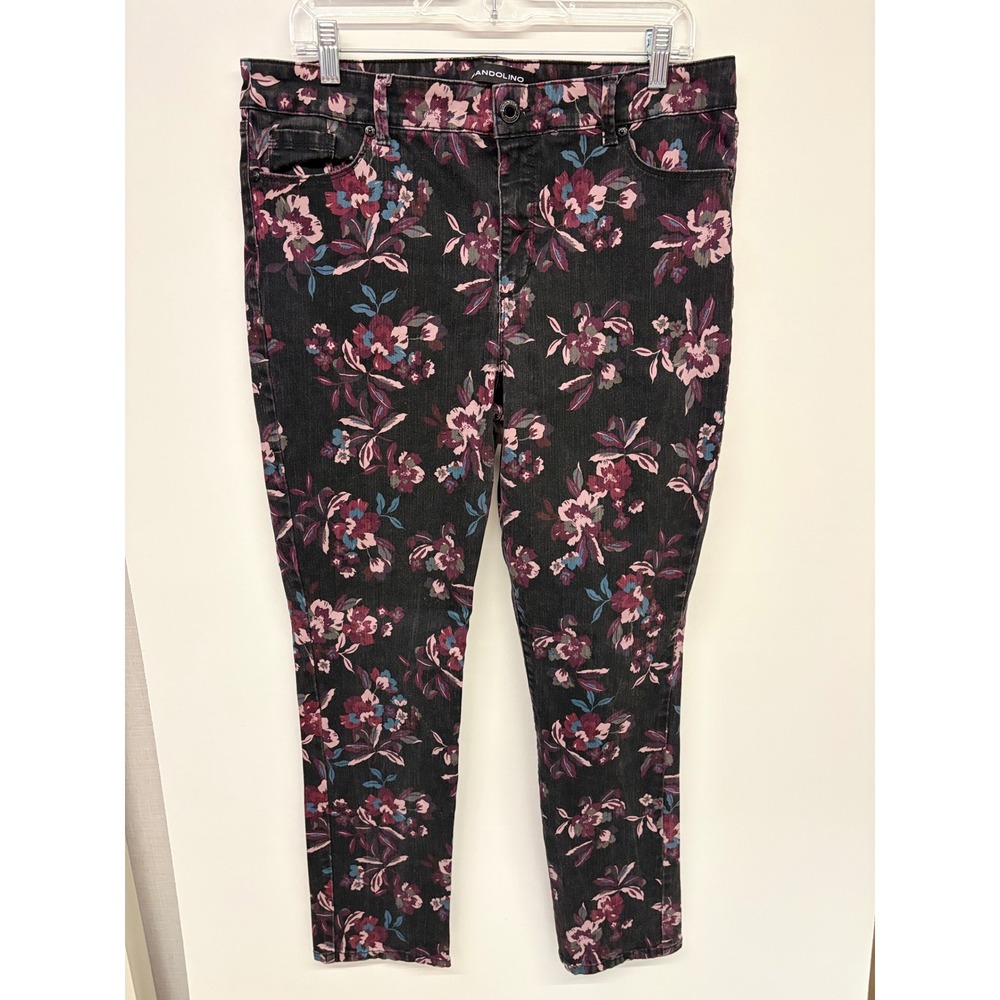 Cottagecore Fairycore Dark Academia Slim Leg Floral Amy Jeans Women 16 Black